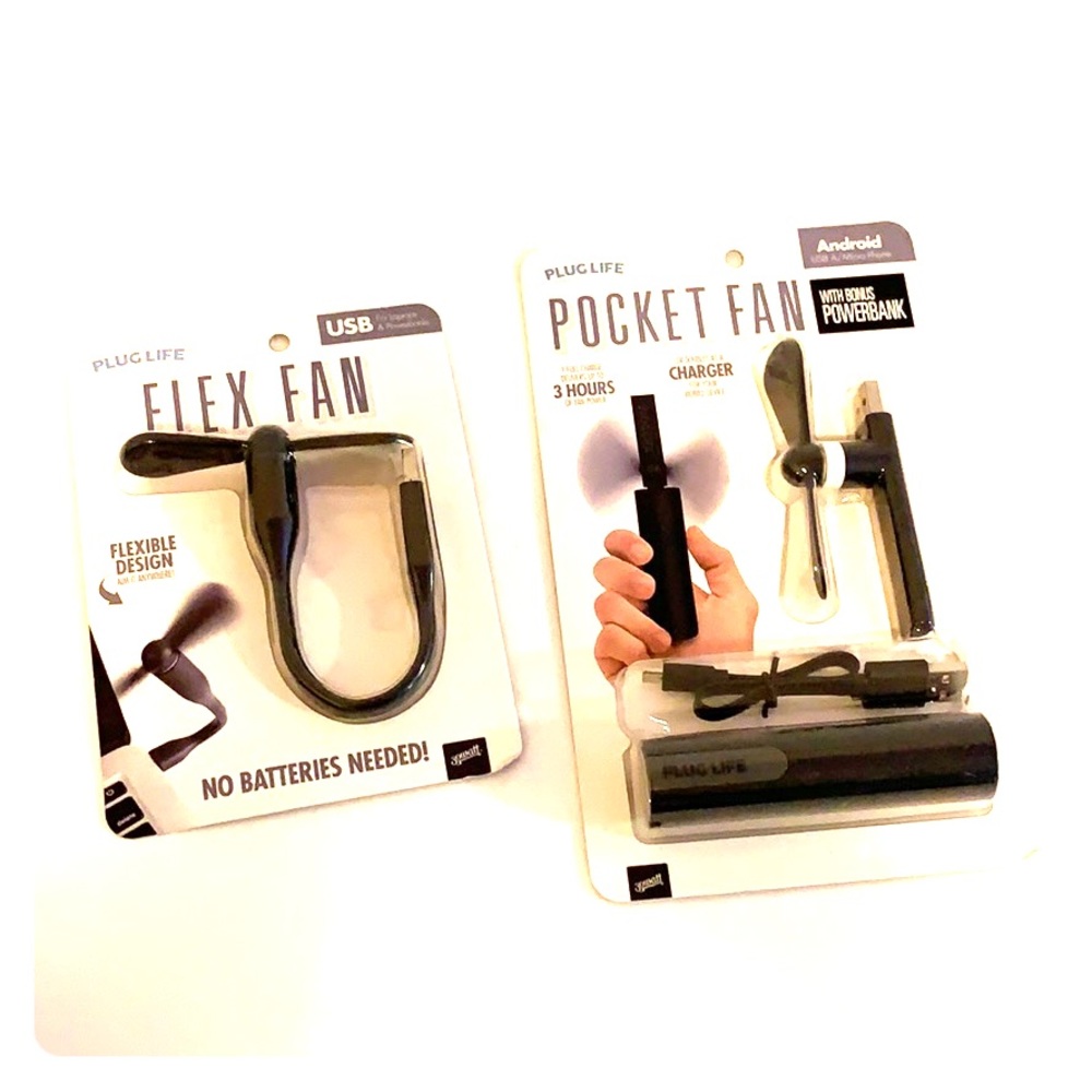 Portable USB Fan + Charger Set